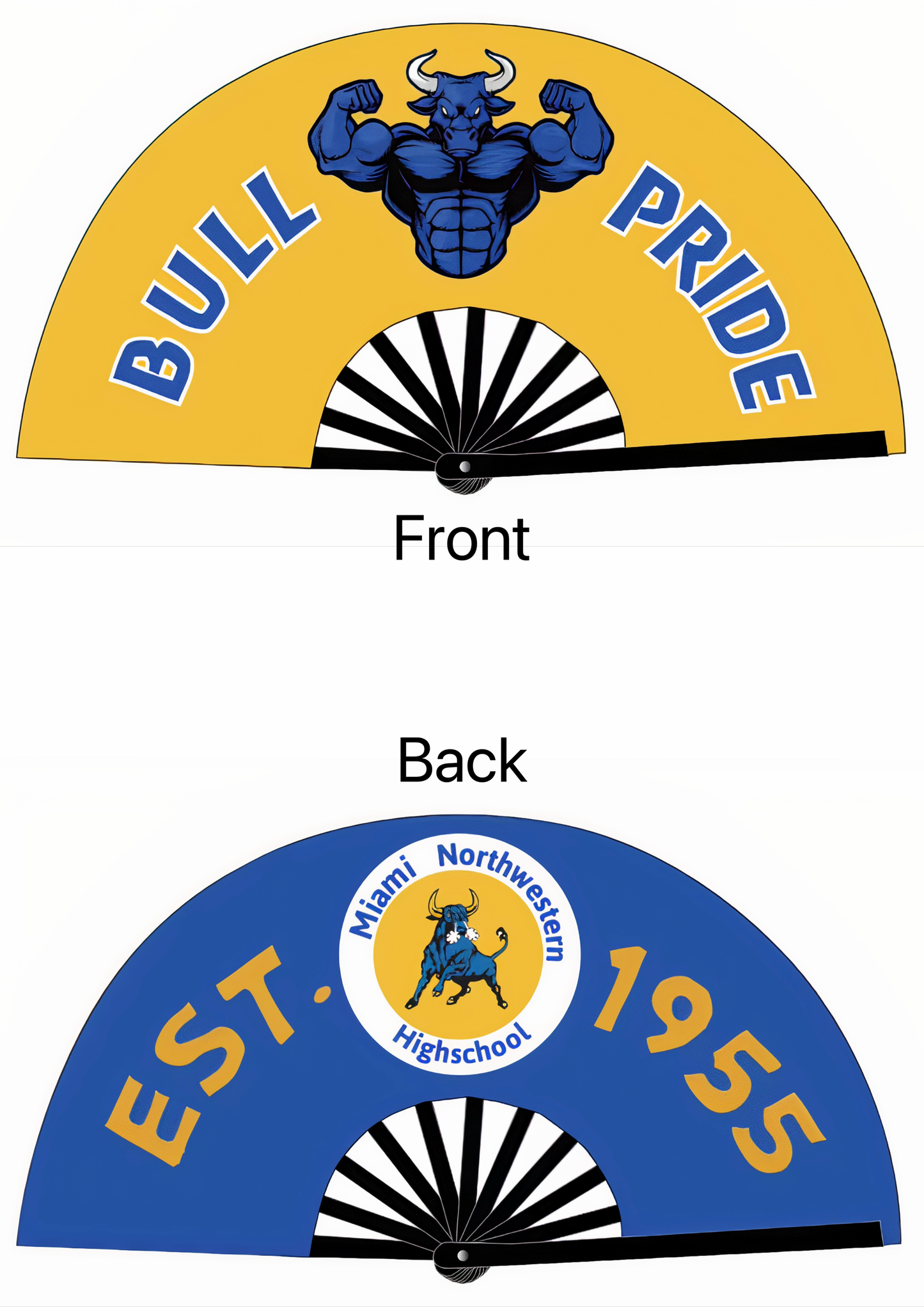 “Bull Pride” Spirit Fan – Double-Sided Blue & Gold