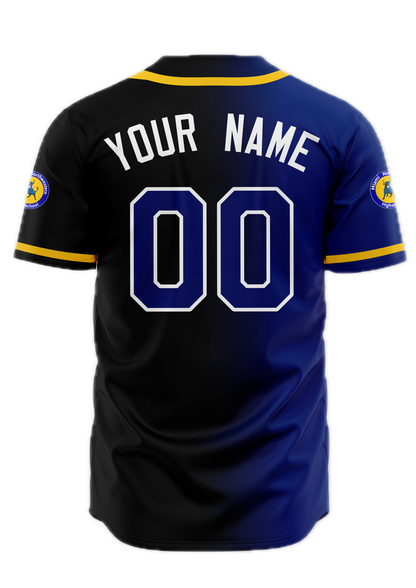Miami Northwestern Bulls Split-Color Button-Up Baseball Jersey (Stitched)
