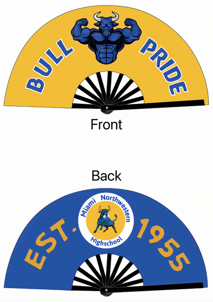 “Bull Pride” Spirit Fan – Double-Sided Blue & Gold