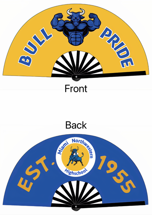 “Bull Pride” Spirit Fan – Double-Sided Blue & Gold